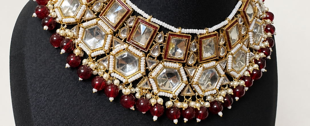 MAROON NECKLACE SET