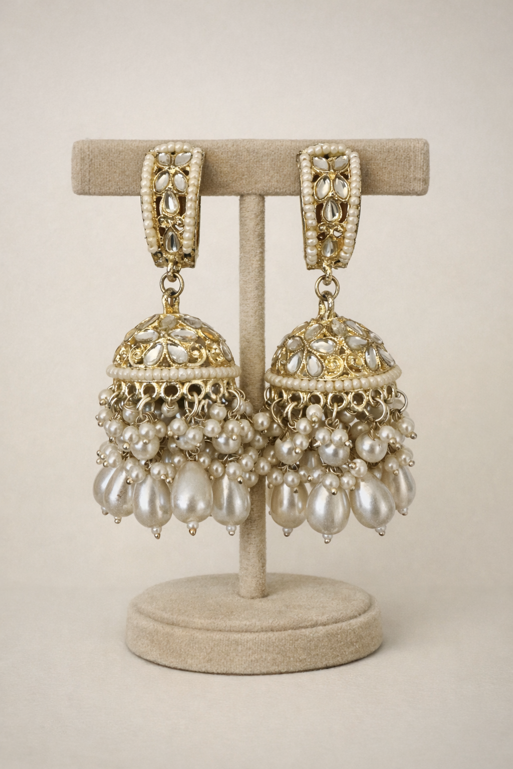 SILVER PEARL JHUMKA