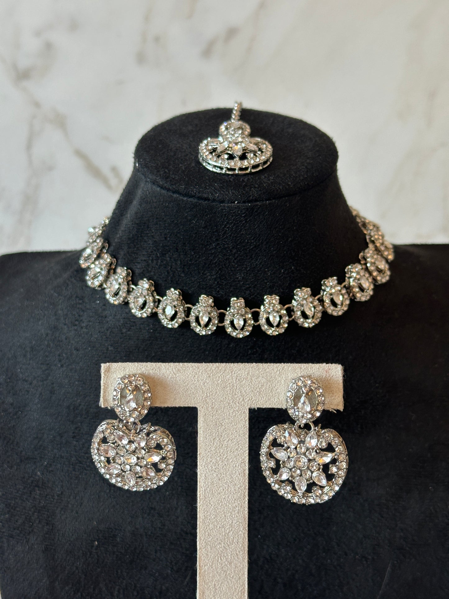 Silver statement necklace