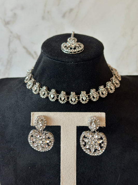 Silver statement necklace