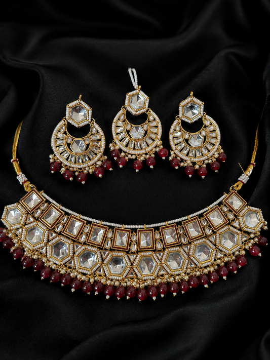 MAROON NECKLACE SET