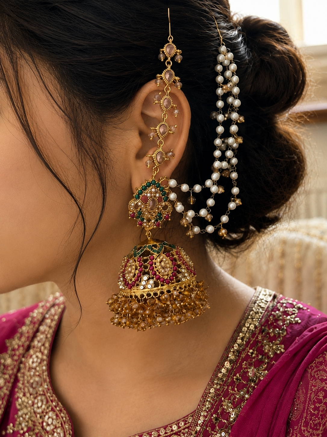 LARGE JHUMKA WITH TIKA