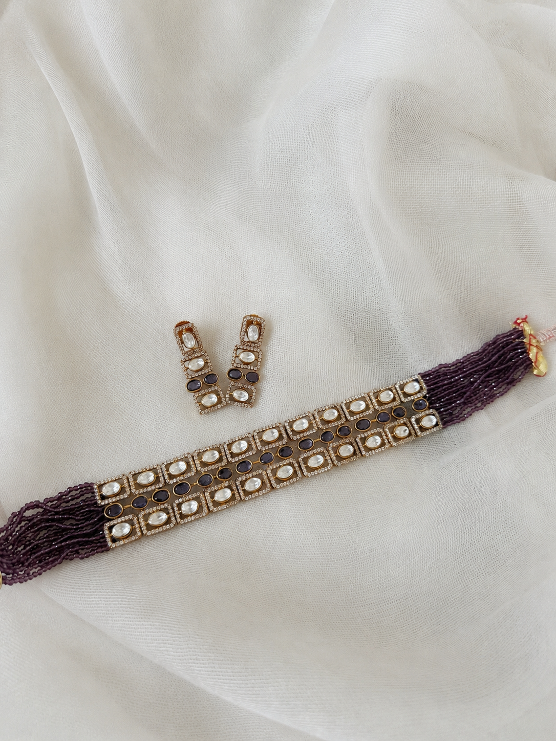 Purple Beaded Chokar